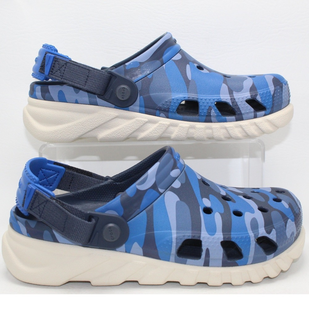 Crocs Echo Clog Blue Camo Sporty Streetwear Clogs J6 209120 W8/M6‎ NWOB